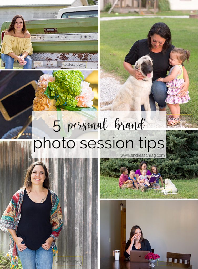 Pinterest image for blog post with 5 tips for your personal brand photo session