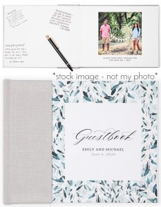 wedding guest photo book for blog post about what to wear to your engagement session