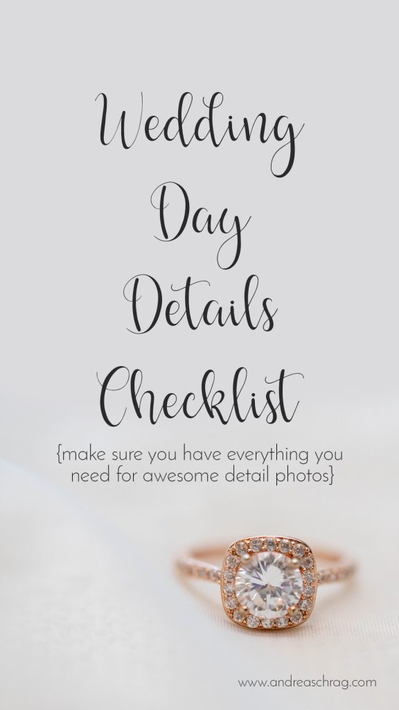 wedding day details checklist Pinterest image