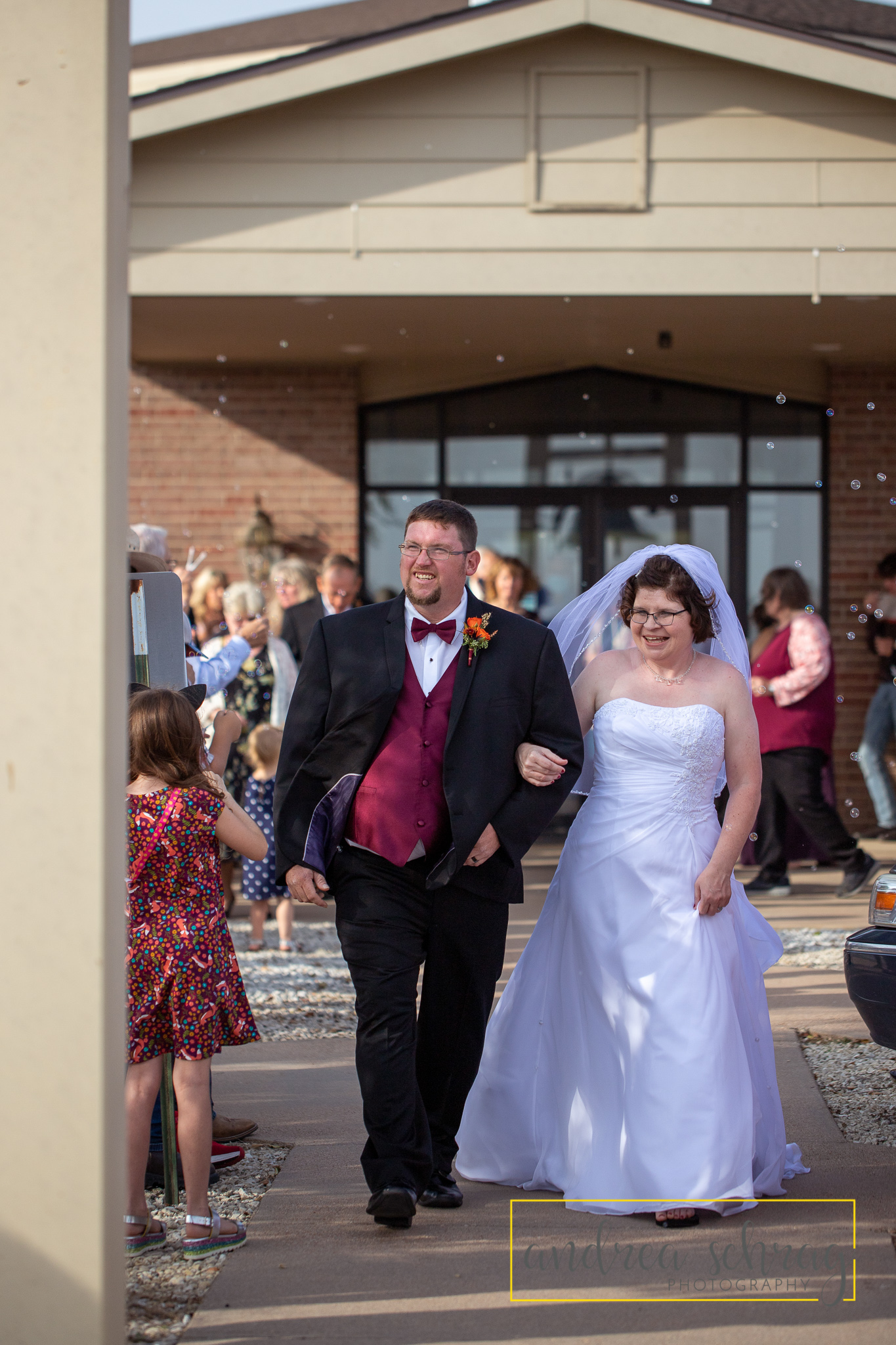 Nickerson wedding bubble exit