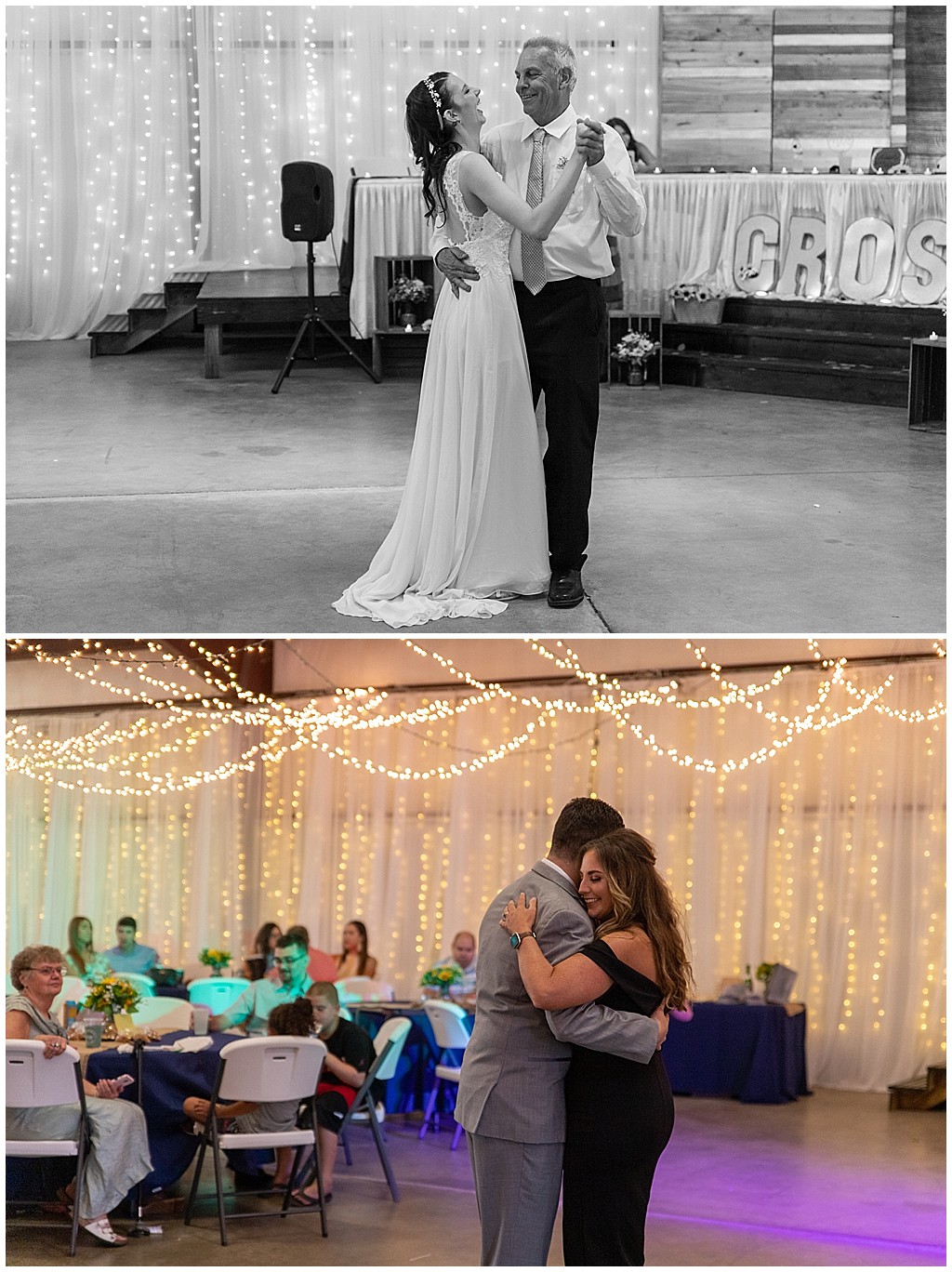 indoor wedding reception dancing