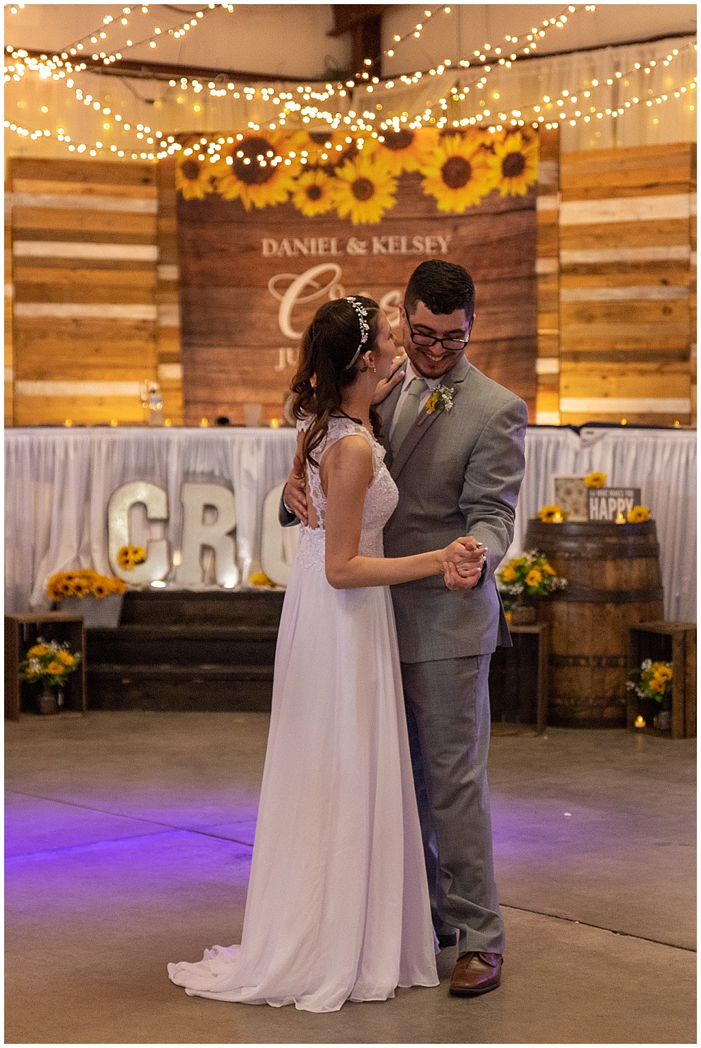 indoor wedding reception dancing