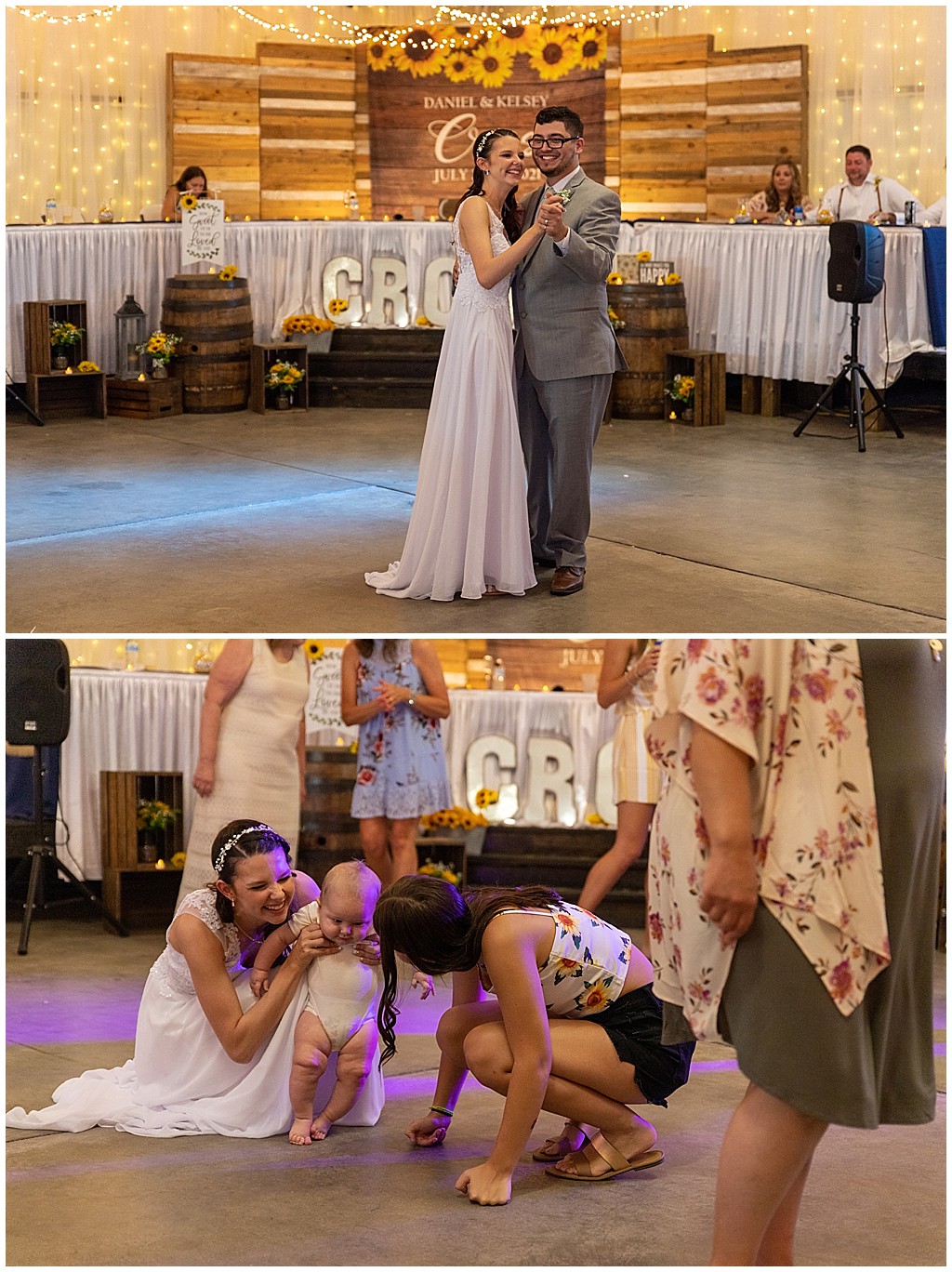 indoor wedding reception dancing