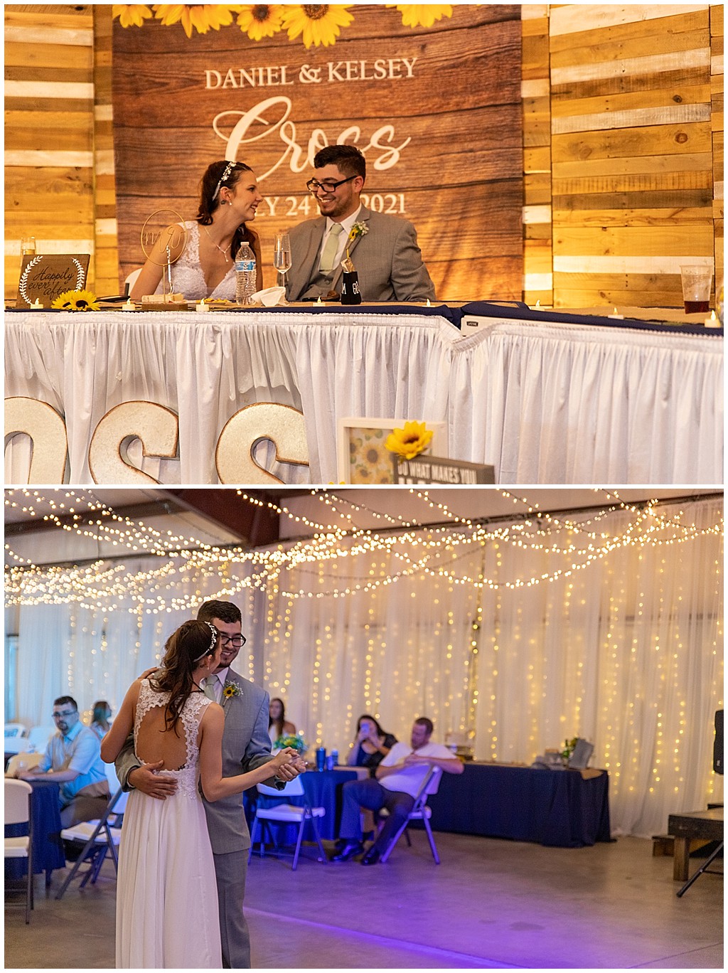 indoor wedding reception dancing