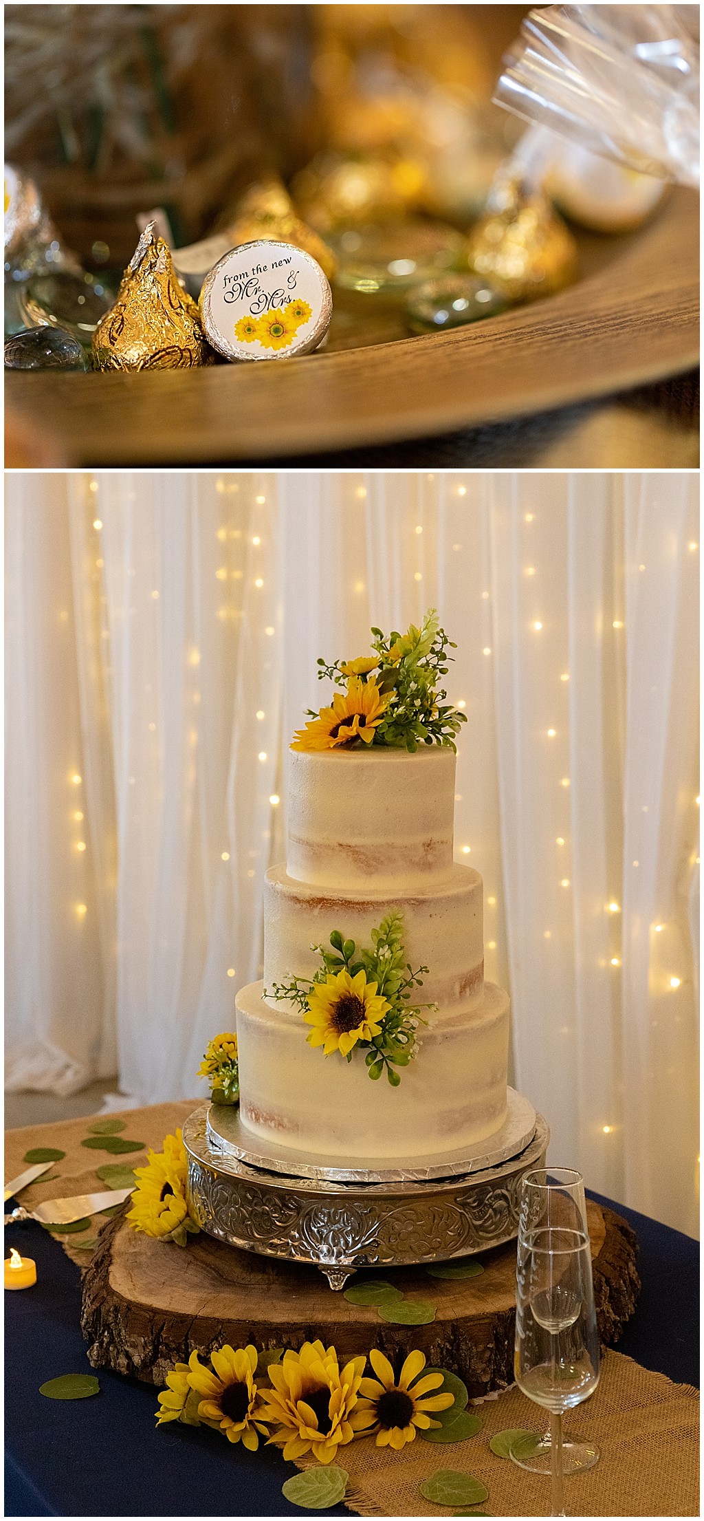 sunflower summer wedding cake
