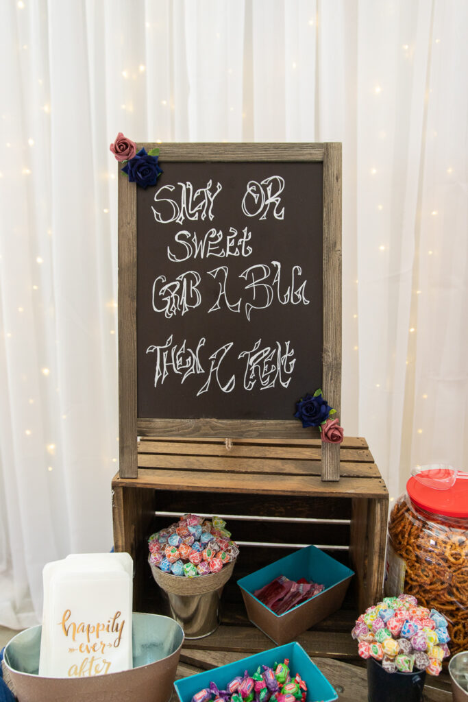 wedding reception snack table