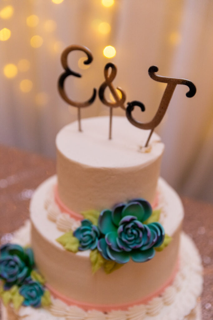 E & J gold cake topper