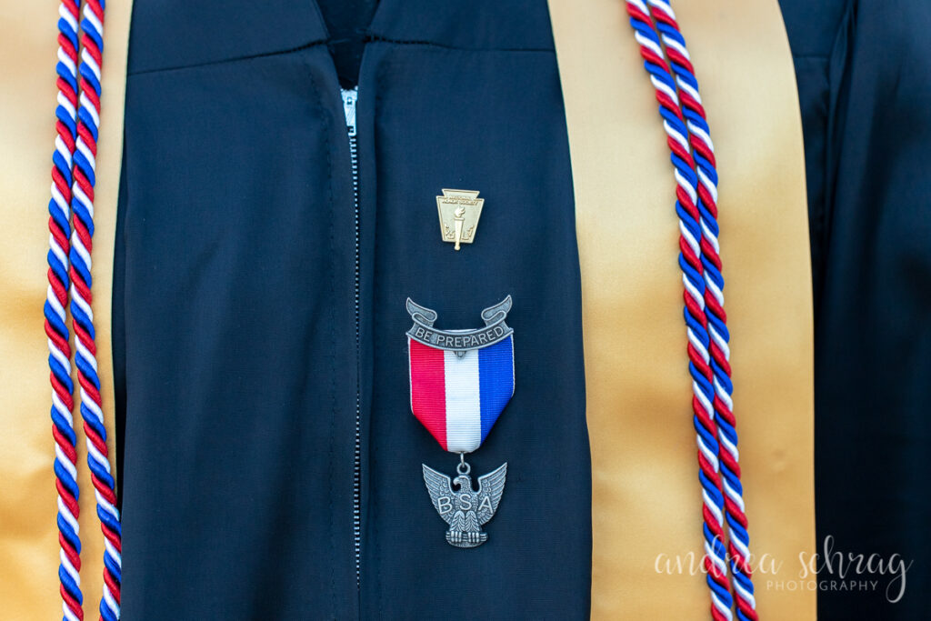 haven ks high school senior cap and gown photo boy scout Eagle Scout
