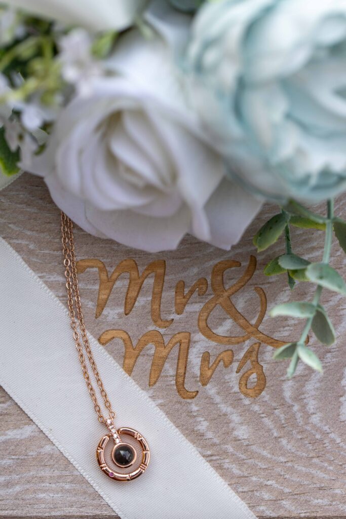 wedding necklace detail photo