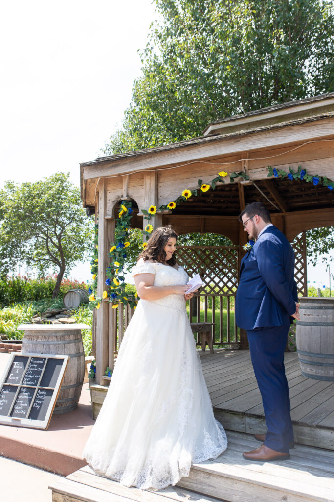 bride and groom saying vows