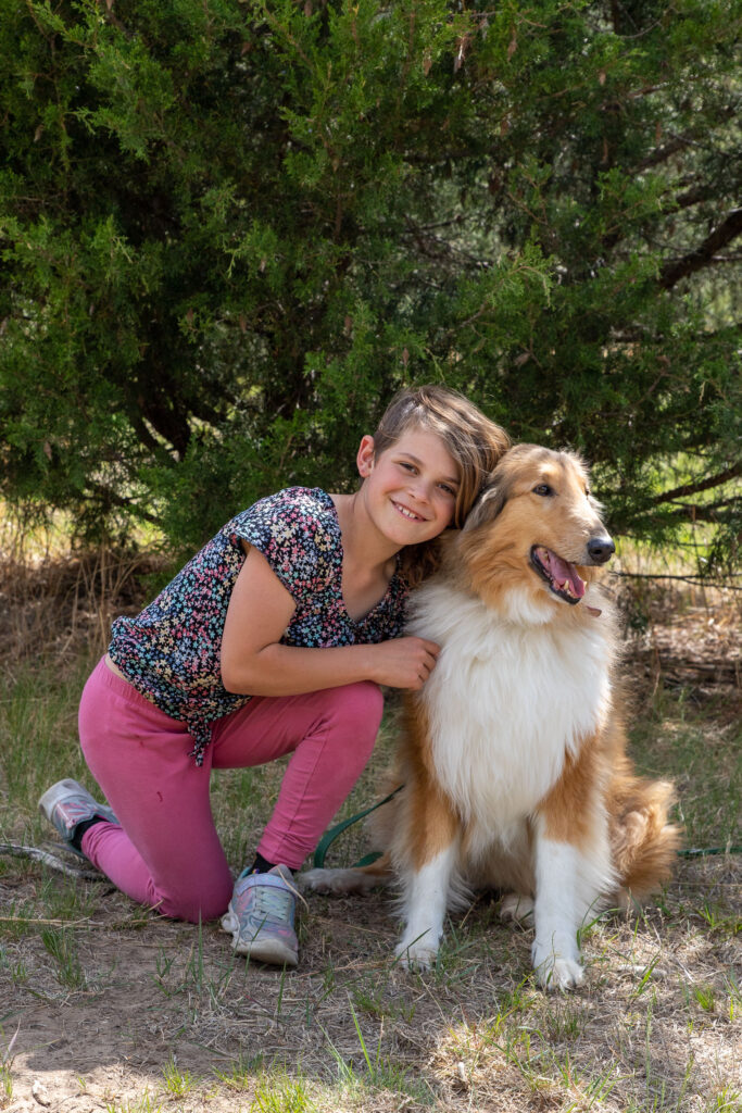 girl with dog